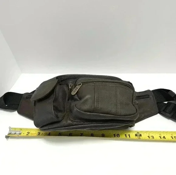 APC Leather Fanny Pack Bag Vintage Brown Unisex - Picture 9 of 9